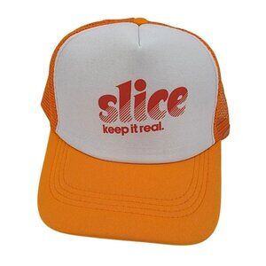 Vintage Slice Adult One Size Hat Trucker Snap Back Mesh Orange Logo Keep It Real
